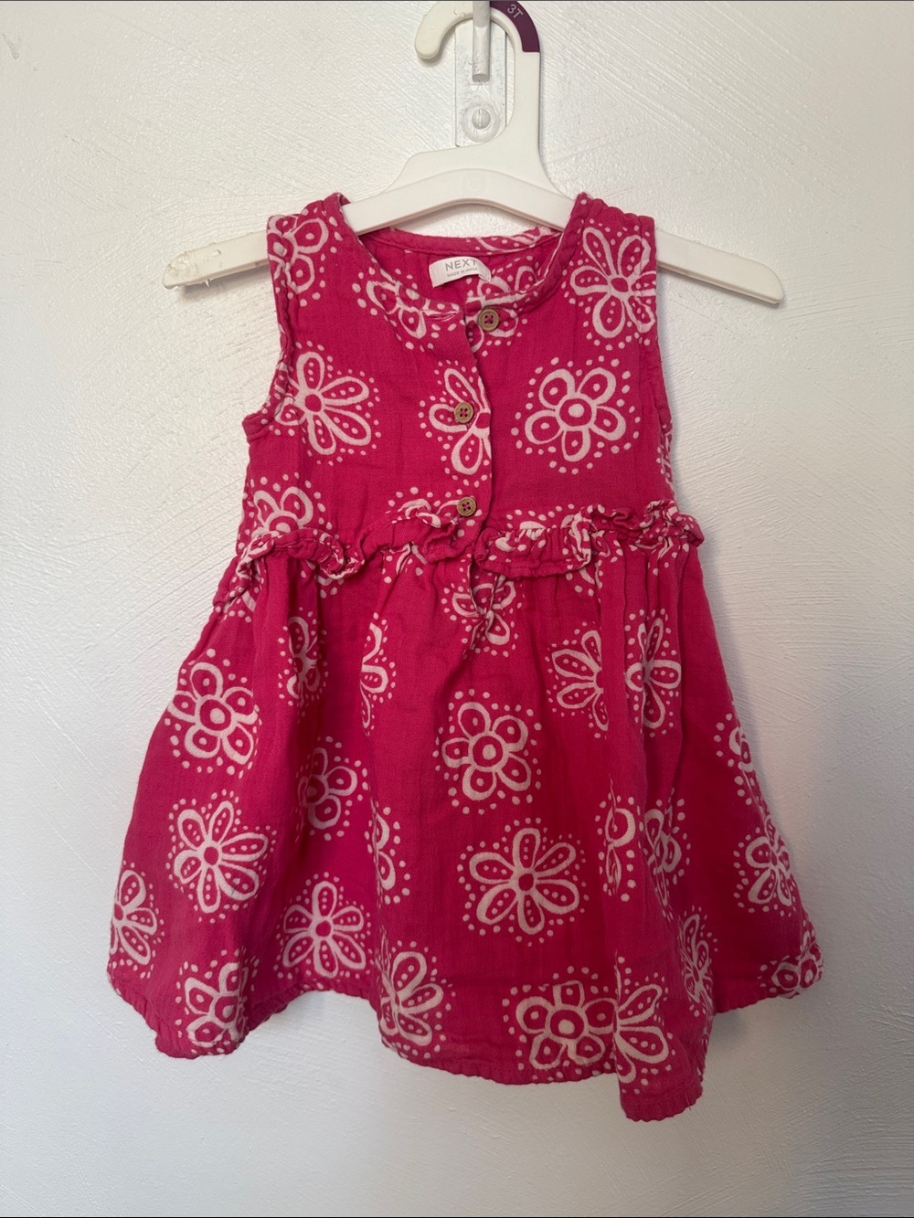 Nexx Hot Pink Floral Button-Front Cotton Dress
